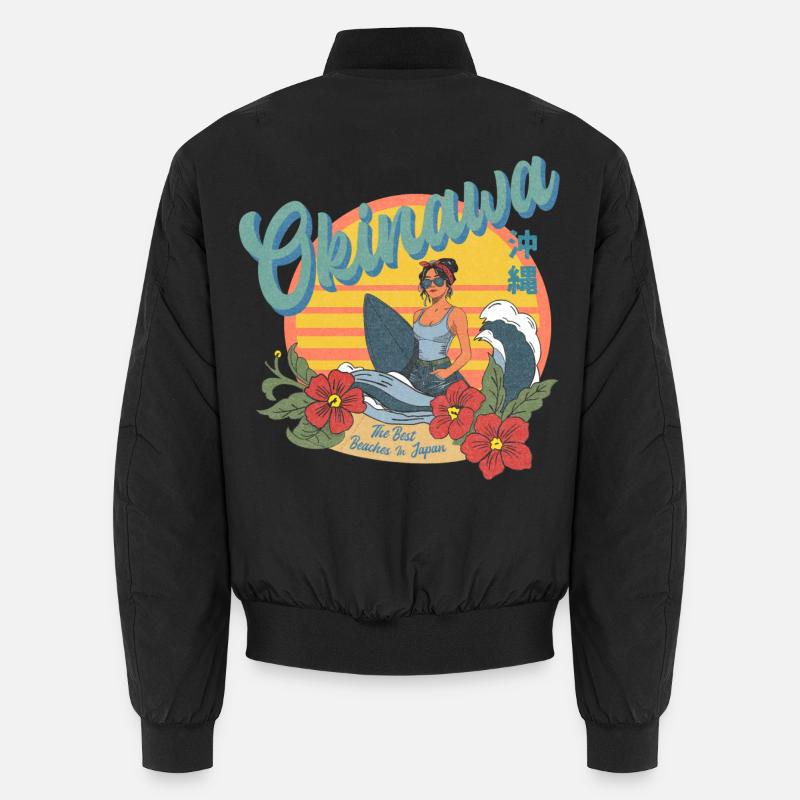 Okinawa Beaches (Halftone Version) - Unisex Bomberjacke - Schwarz