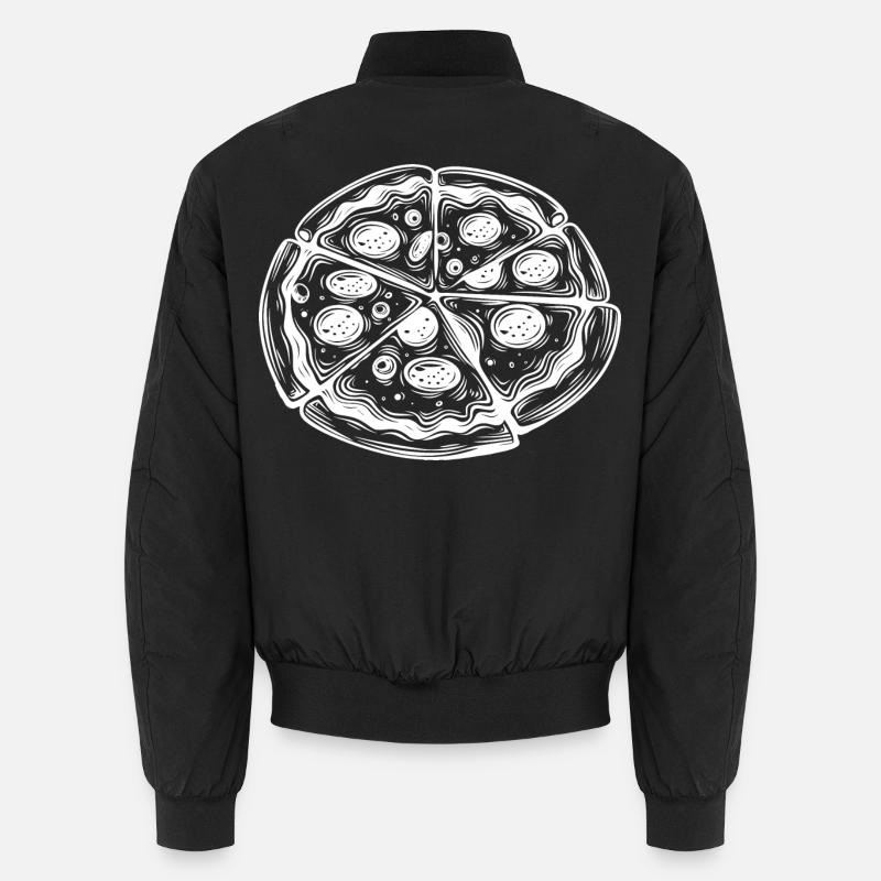Dessin de pizza - Bomber unisexe - noir