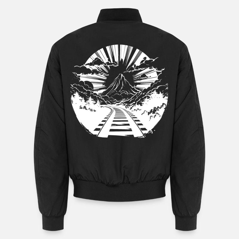 Railway Graphic - Unisex Bomber Jacket - black