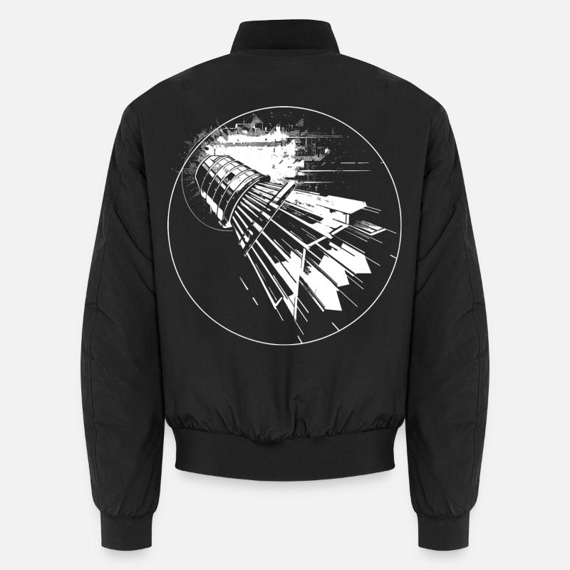 Badminton Sketch - Unisex Bomber Jacket - black