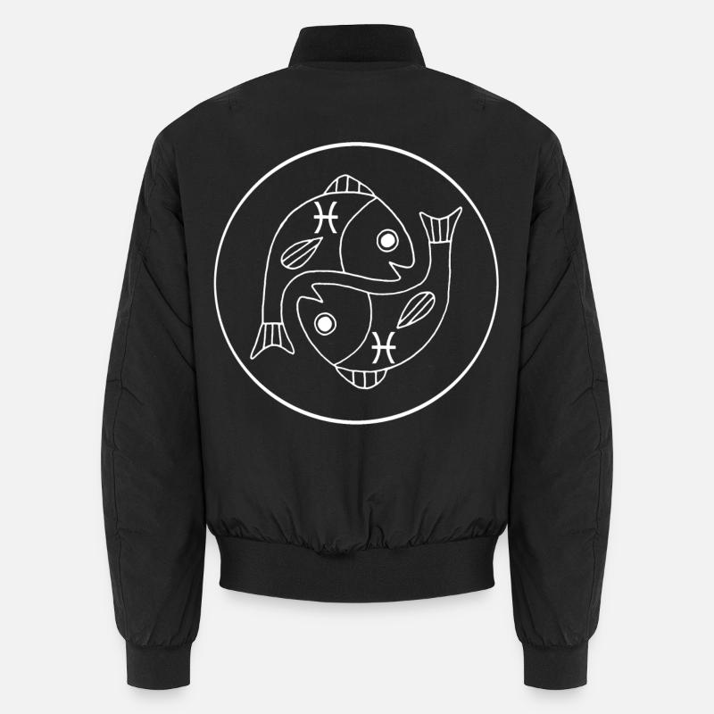 Fische Sternzeichen (weiß) Unisex Bomberjacke