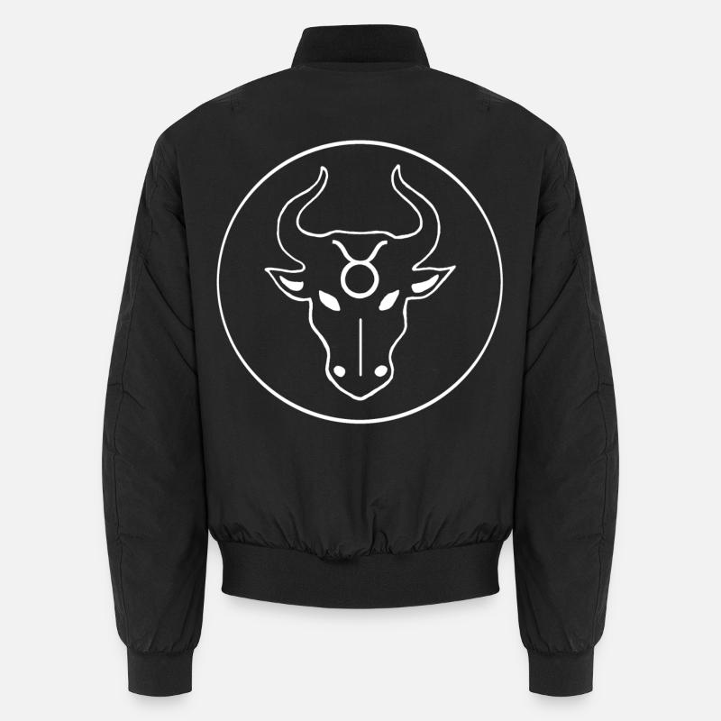 Sternzeichen Stier (weiß) Unisex Bomberjacke