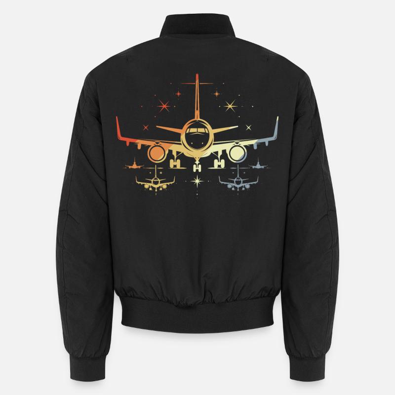 Avions Graphique Rétro - Bomber unisexe - noir