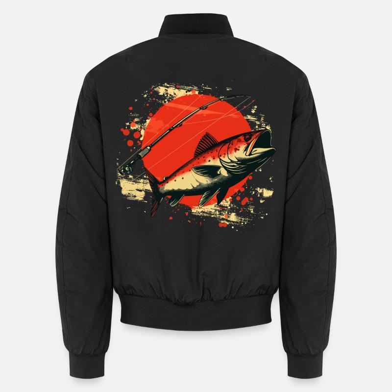 Fischen Grafik Unisex Bomberjacke