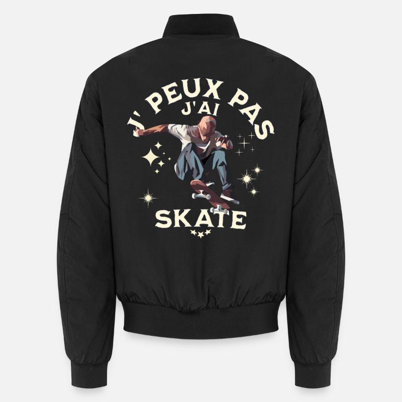 I can't I skated - Unisex Bomber Jacket - black