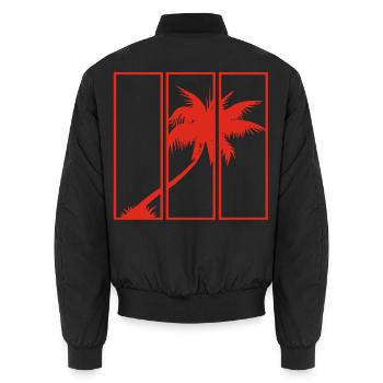 Holiday View (Red) - Unisex Bomber Jacket - black - Back - AI Model Male 185 light (185cm)