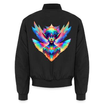 Elfe (01) - Unisex Bomberjacke - Schwarz - Hinten - AI Model Male 185 light (185cm)