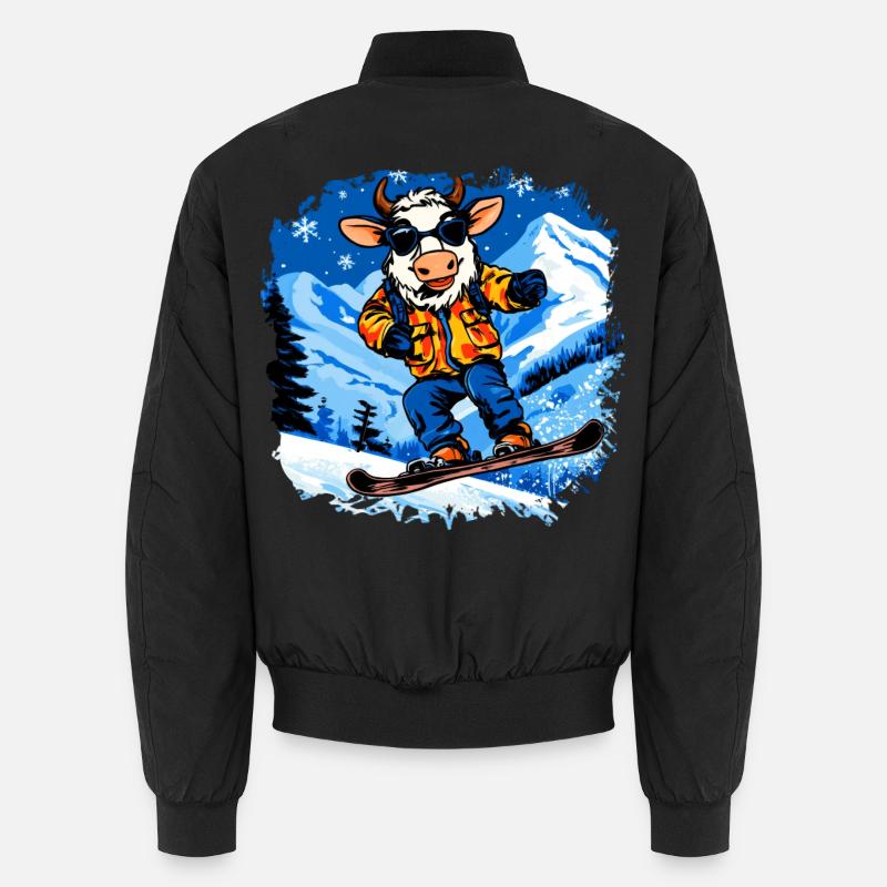 Kühe Snowboard / Snowboarder Kuh Unisex Bomberjacke