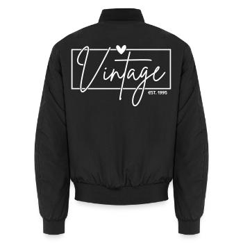 Vintage Est. 1995 - Unisex Bomberjacke - Schwarz - Hinten - AI Model Male 185 light (185cm)