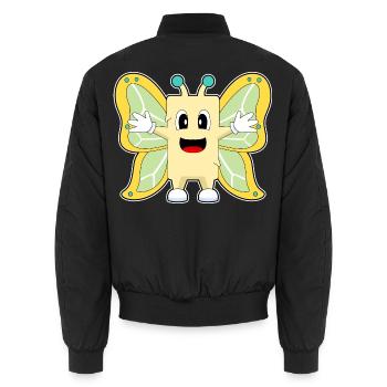 Schmetterling Butter - Unisex Bomberjacke - Schwarz - Hinten - AI Model Male 185 light (185cm)