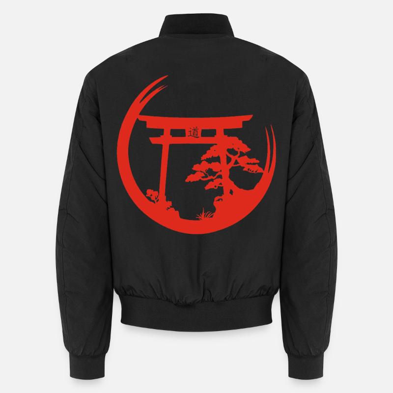 Red Japanese vibe Unisex Bomber Jacket