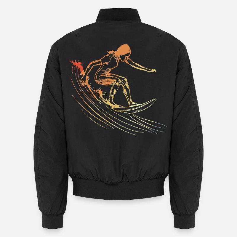 Dessin de fille surfeuse Bomber unisexe
