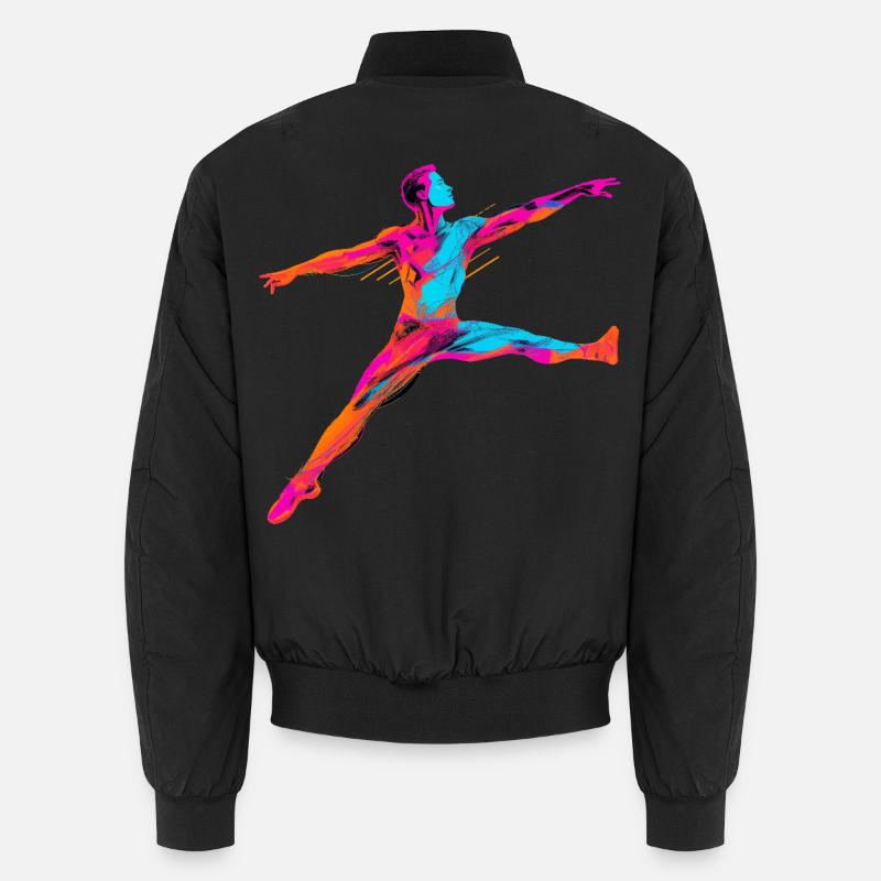 Männlicher Ballett Tänzer Synthwave Unisex Bomberjacke