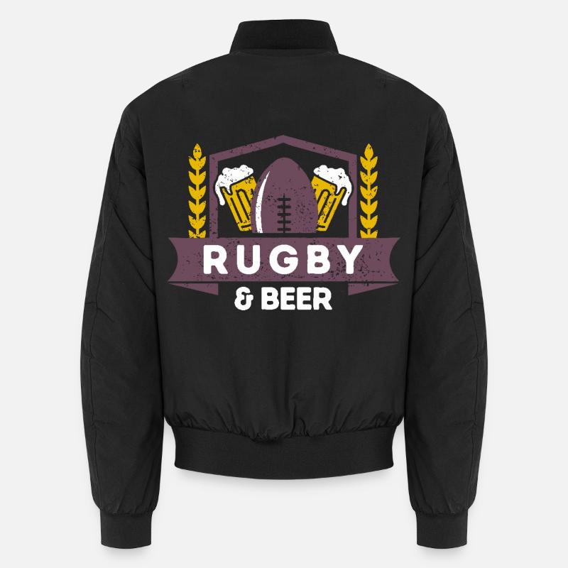 Rugby & Beer – Game Day Essentials - Unisex Bomberjacke - Schwarz