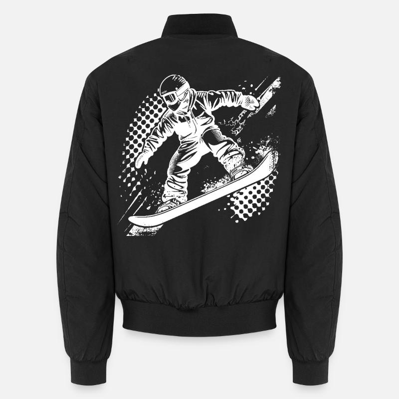 Dessin de snowboarder - Bomber unisexe - noir