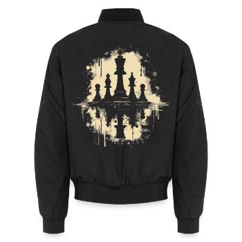 Pièces d’échecs Graffiti - Bomber unisexe - noir - Dos - AI Model Male 185 light (185cm)