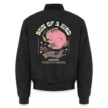 Mystischer Jackalope – Einzigartig & Magisch - Unisex Bomberjacke - Schwarz - Hinten - AI Model Male 185 light (185cm)