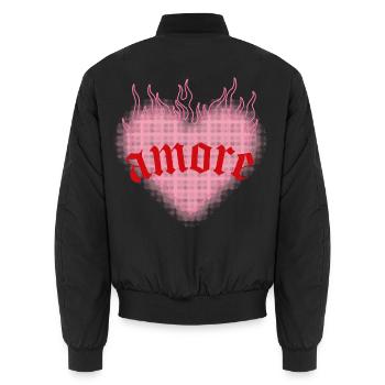 Brennende Liebe - Unisex Bomberjacke - Schwarz - Hinten - AI Model Male 185 light (185cm)