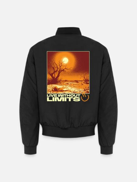 Live Without Limits – Surreal Desert Scene - Unisex Bomber Jacket - black