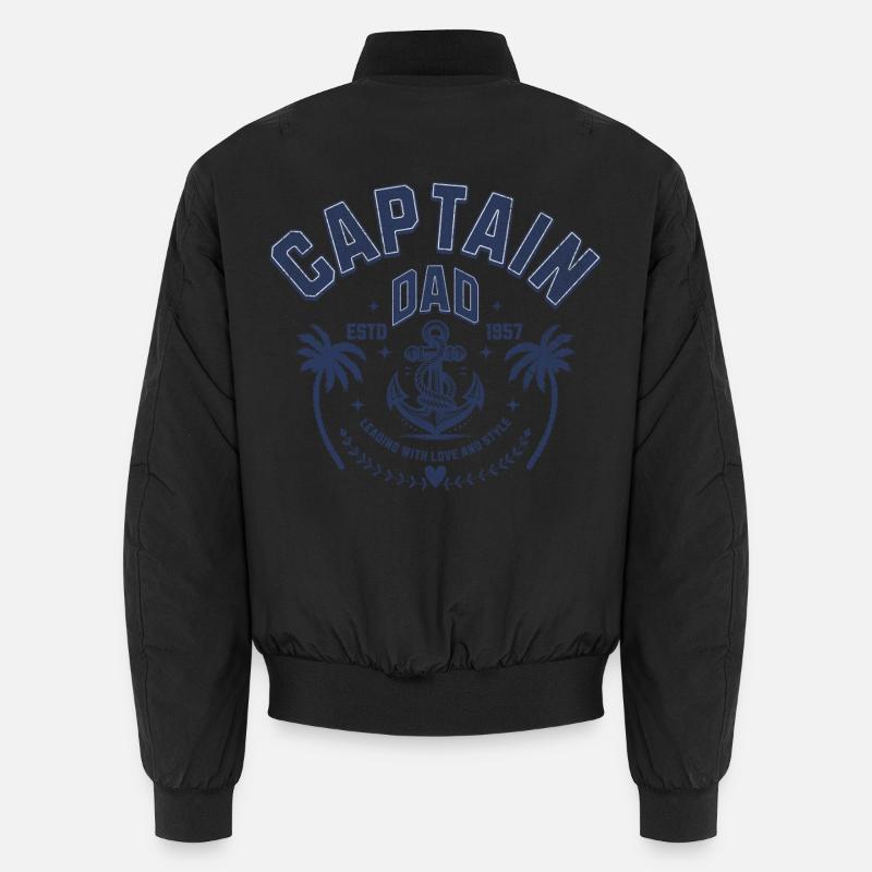 Design Captain Dad avec Ancre et Palmier Bomber unisexe