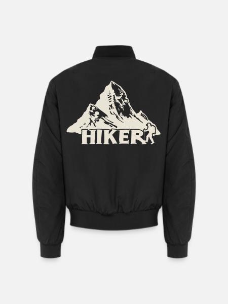 Wanderer - Bergwanderung [Weiß] - Unisex Bomberjacke - Schwarz