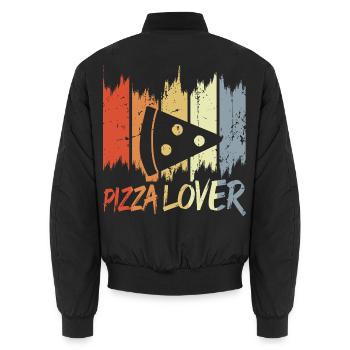Amateur de pizza vintage - Bomber unisexe - noir - Dos - AI Model Male 185 light (185cm)