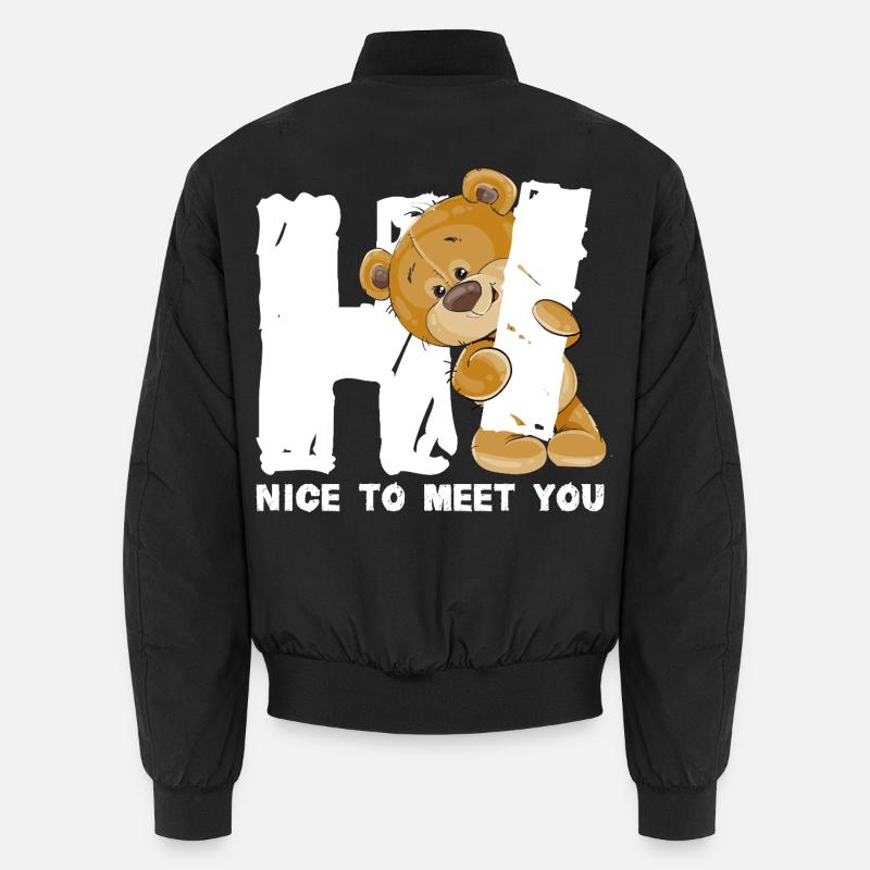 Ours en peluche mignon salutation dicton anglais Bomber unisexe