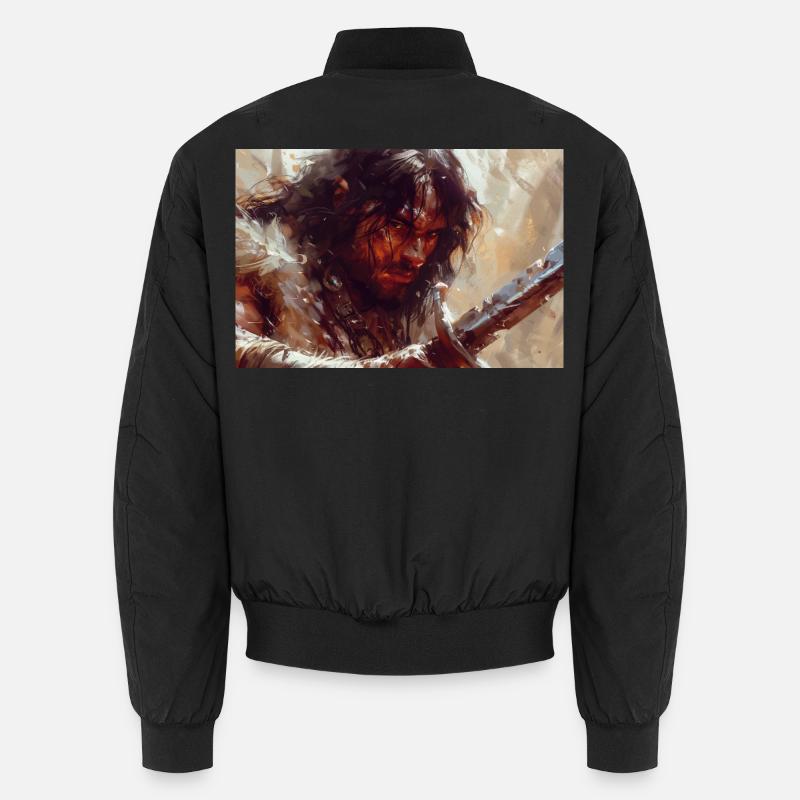 Conan der Cimmerier Illustration Poster - Unisex Bomberjacke - Schwarz