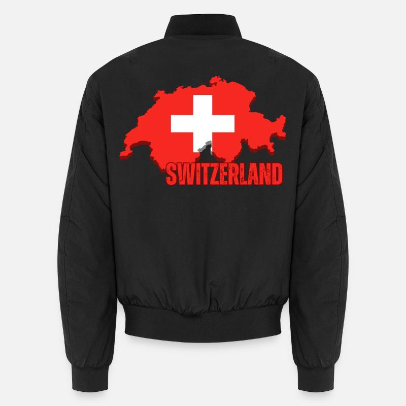 Schweizer Stolz, Flagge der Schweiz - Unisex Bomberjacke - Schwarz