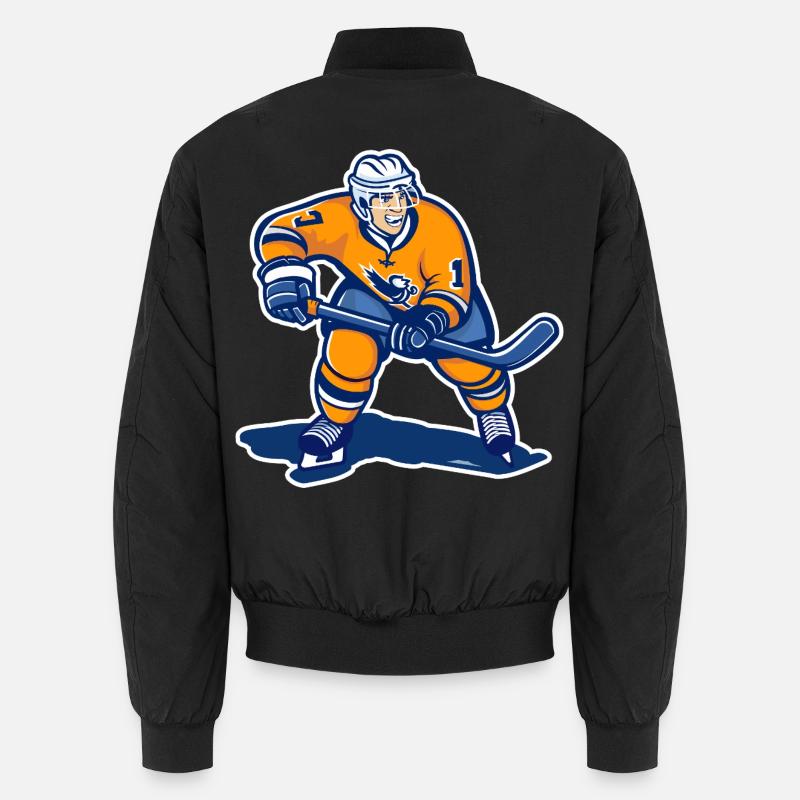 Hockey Player Graphic - Unisex Bomber Jacket - black