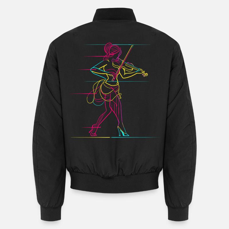 Geigenmädchen - Unisex Bomberjacke - Schwarz