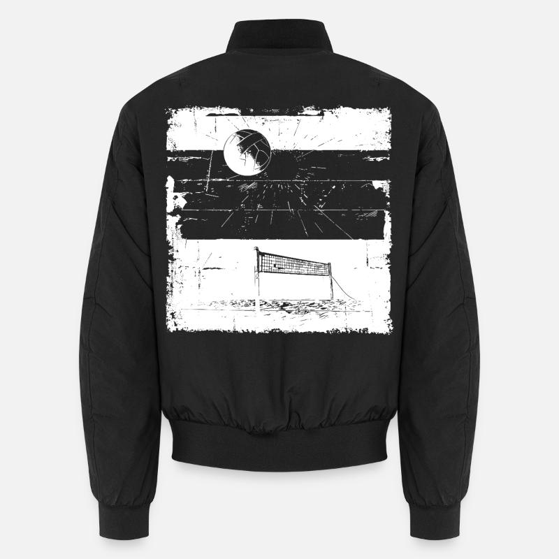 Volleyball Sketch - Unisex Bomber Jacket - black
