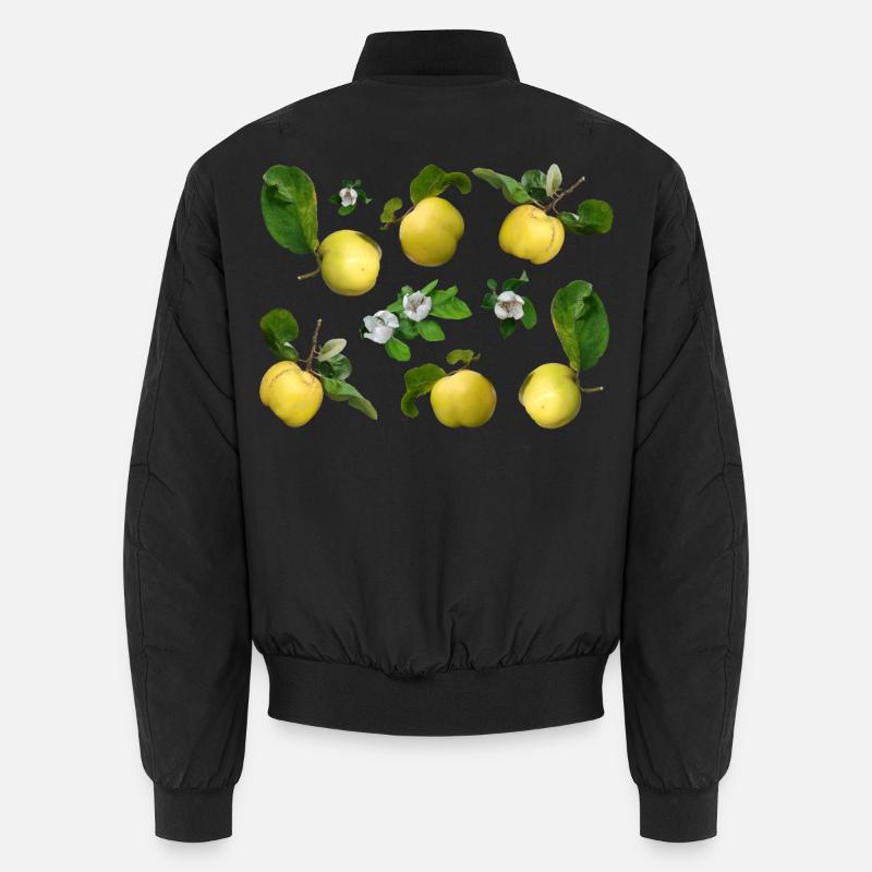 Quitten mit Quittenblüten - Unisex Bomberjacke - Schwarz