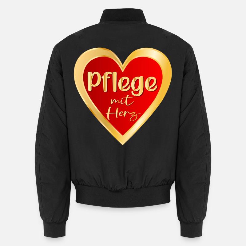 PFLEGE MIT HERZ - PFLEGEBERUFE GESUNDHEIT Unisex Bomberjacke