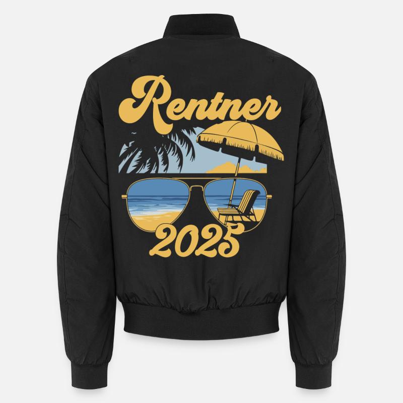 Beach Rentner 2025 Rente Frührentner Pension Unisex Bomberjacke