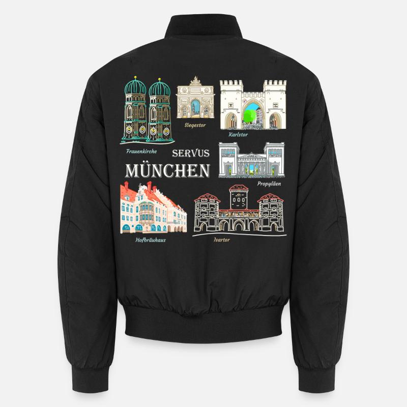 Munich, Dessin à la main, Bavière Bomber unisexe