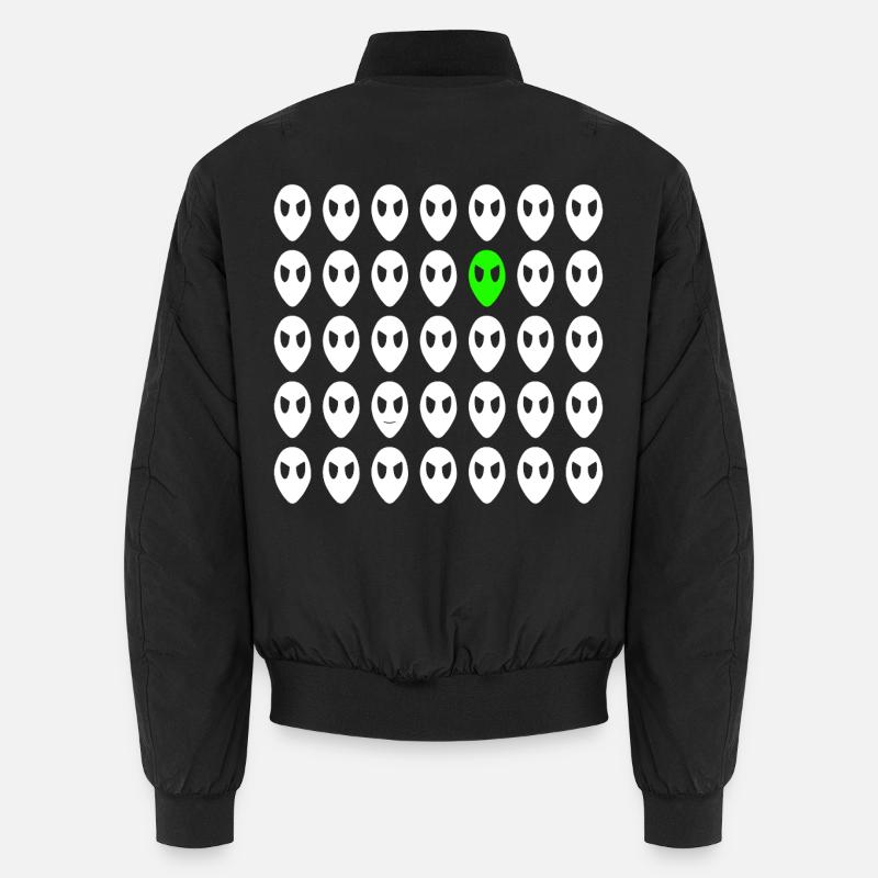 alien face - Unisex Bomber Jacket - black