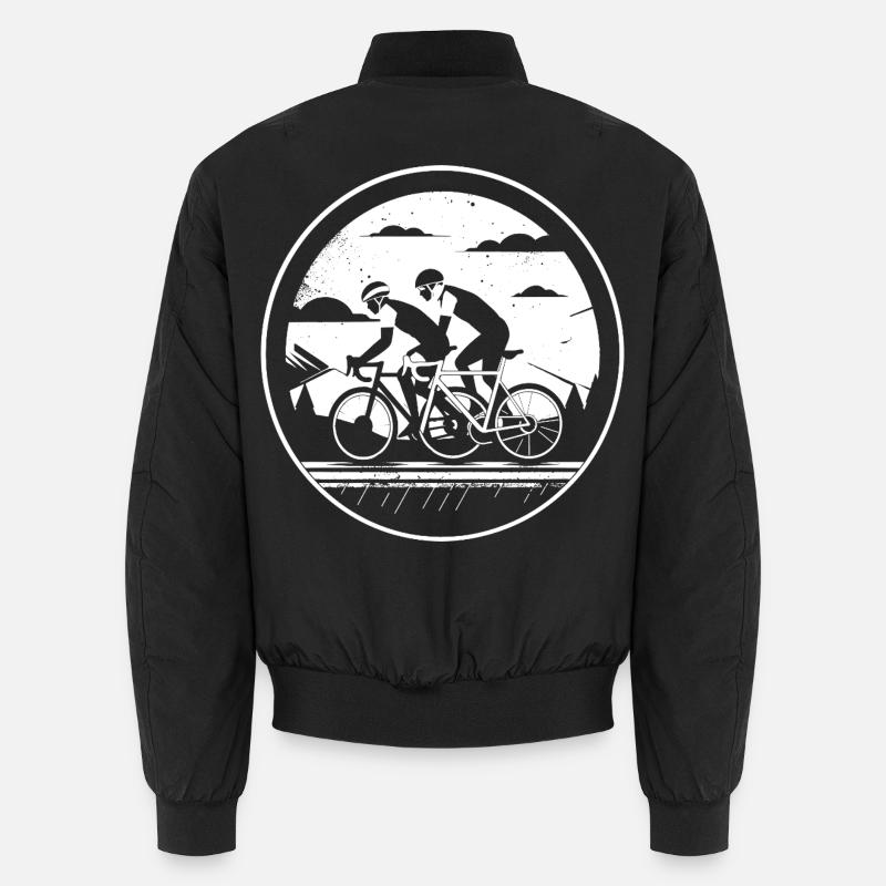 Radsport Illustration - Unisex Bomberjacke - Schwarz
