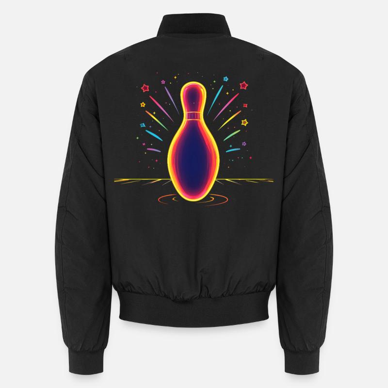 Bowling Synthwave - Unisex Bomberjacke - Schwarz
