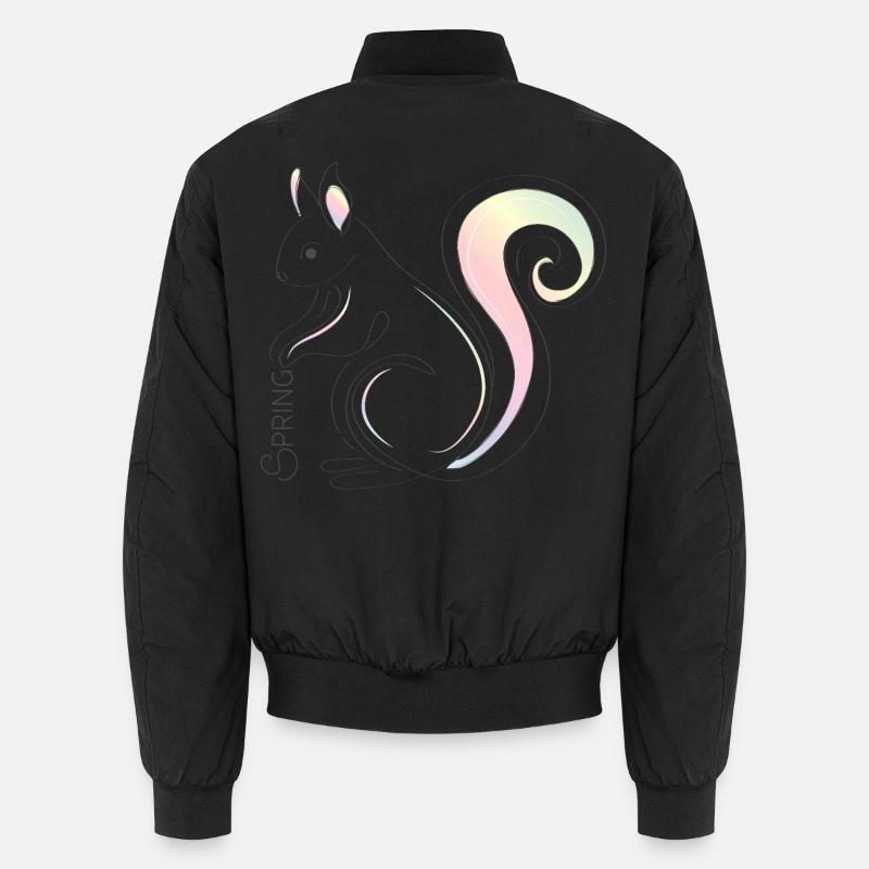 Squirrel Illustration – Spring Inspiration Unisex Bomber Jacket