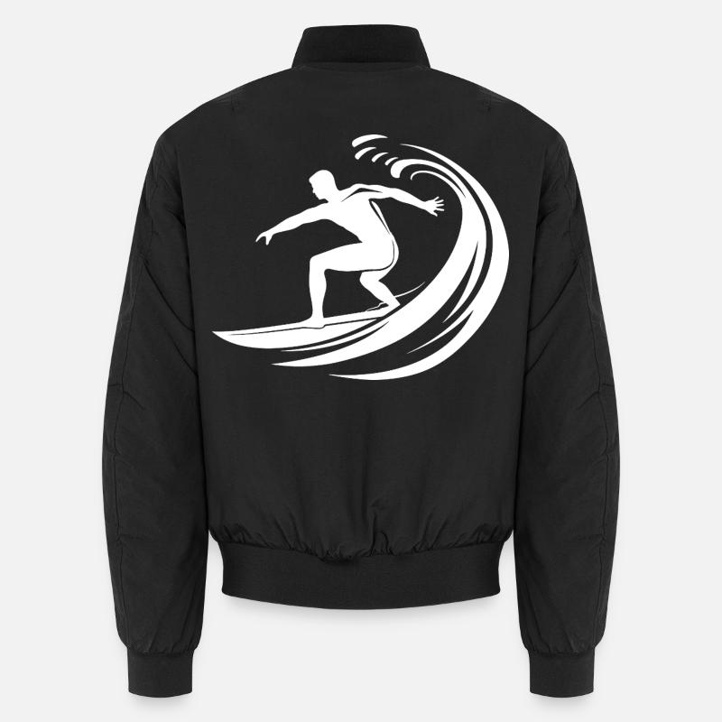 Surfing Logo - Unisex Bomber Jacket - black