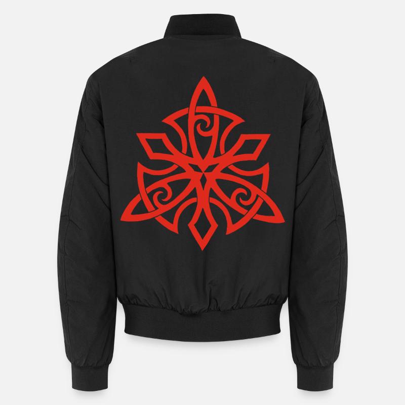 Rote Wikingerflügel Unisex Bomberjacke