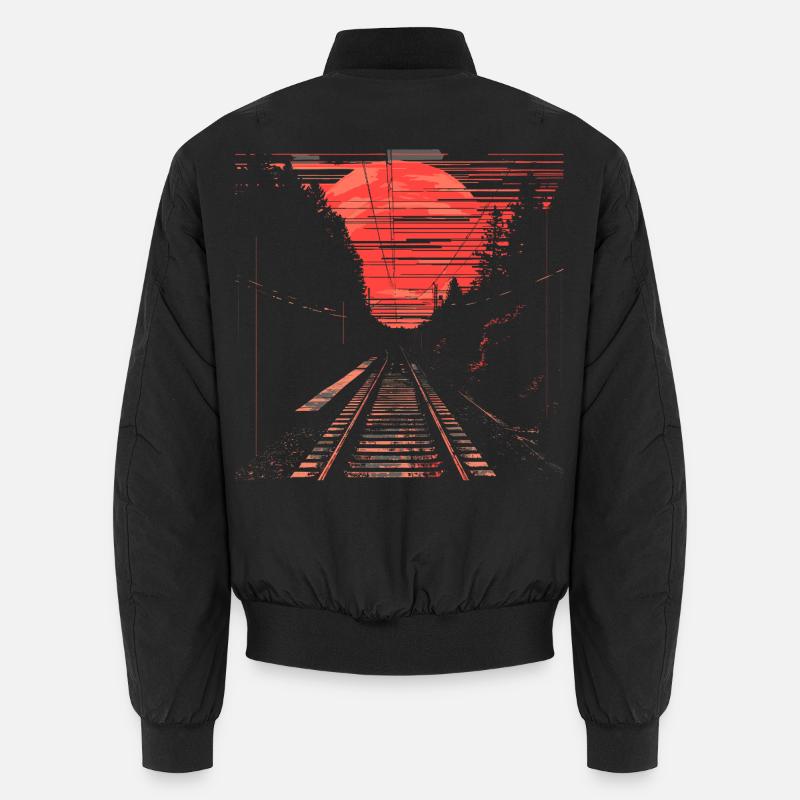 Eisenbahn Illustration Unisex Bomberjacke