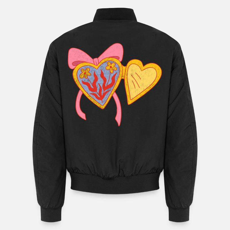 Open heart - Unisex Bomber Jacket - black