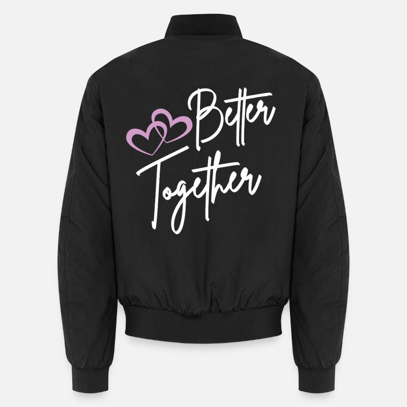 Better Together Script Hearts - Bomber unisexe - noir