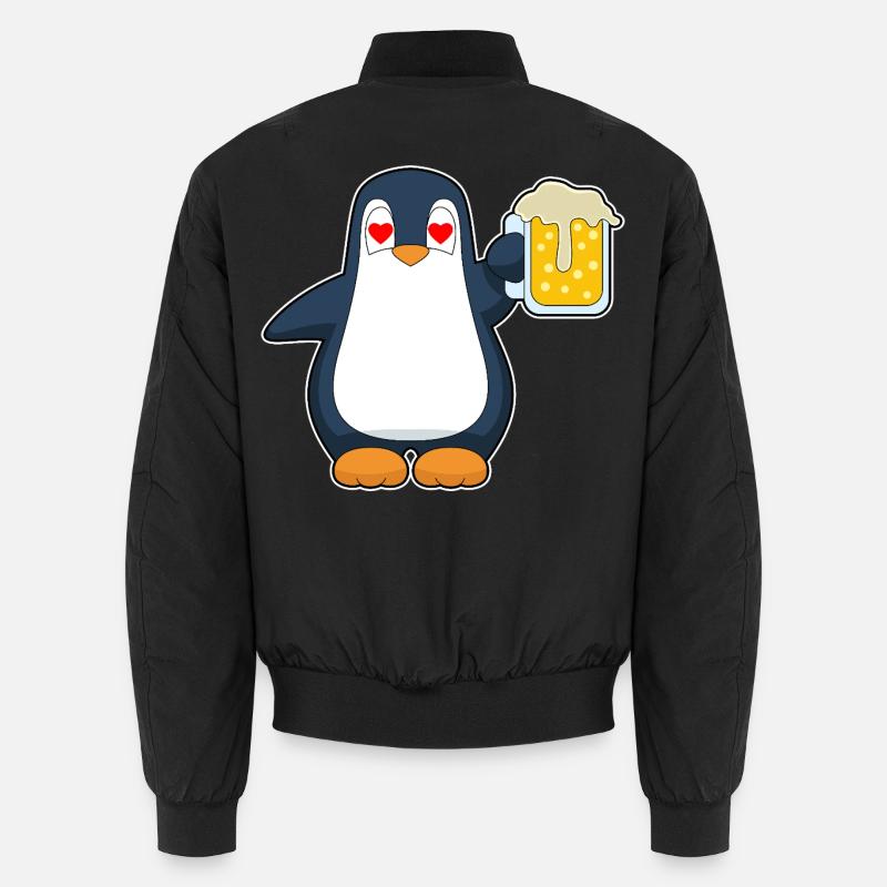 Bière Pingouin - Bomber unisexe - noir