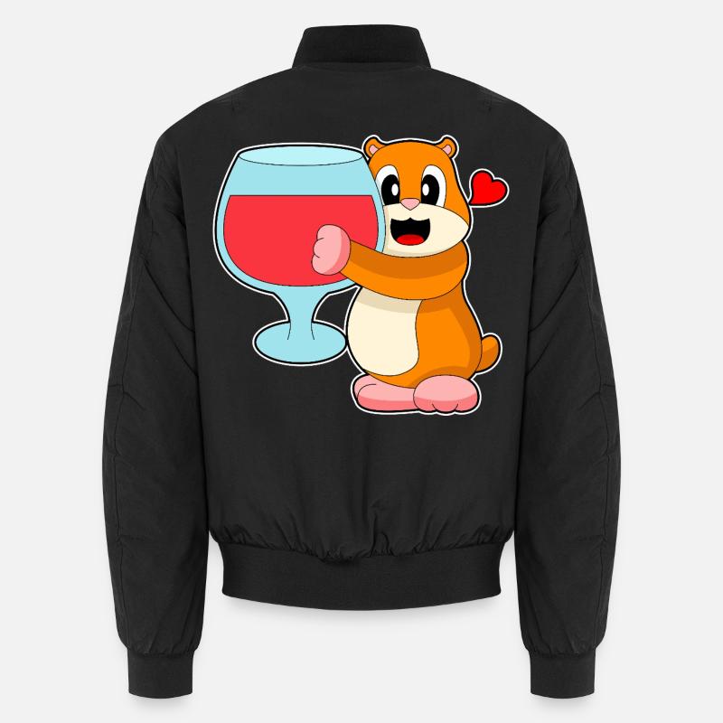 Vin rouge hamster - Bomber unisexe - noir