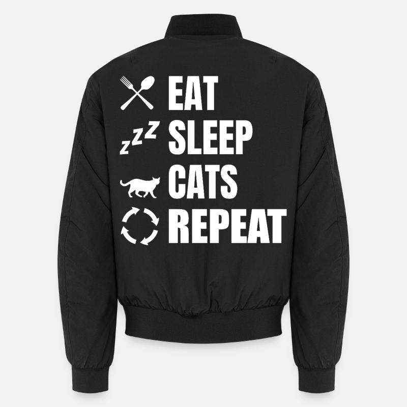 Manger dormir chats répéter Bomber unisexe