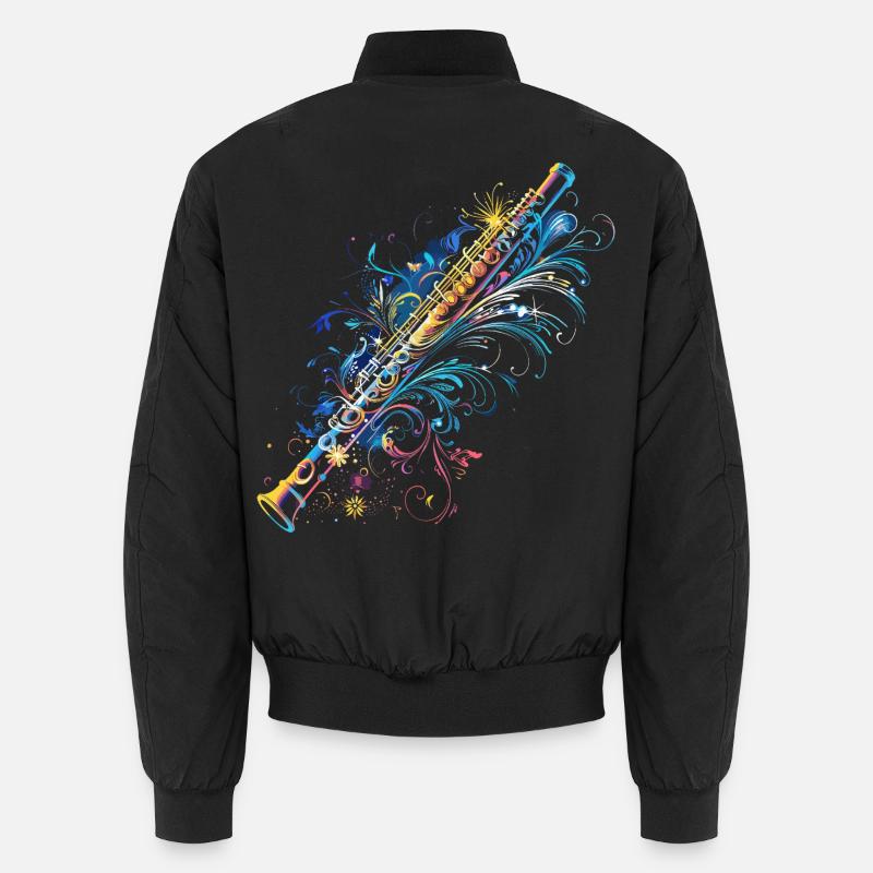 Flöten Comic - Unisex Bomberjacke - Schwarz