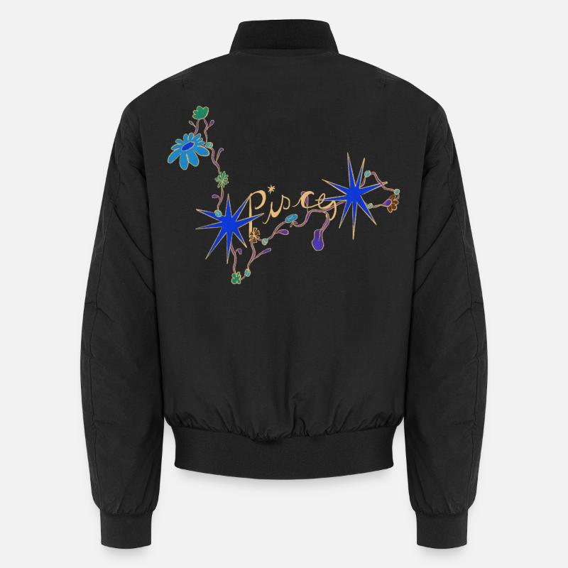 Pisces – Mystische Sternzeichen und Blumen Unisex Bomberjacke
